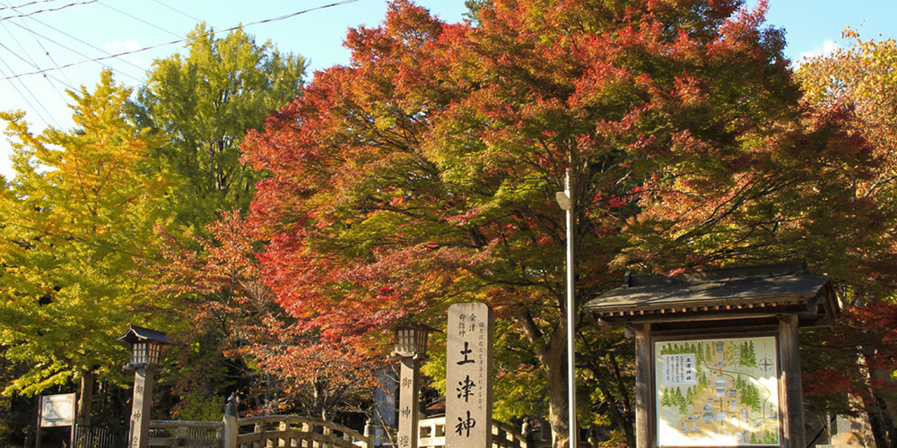 美丽的红叶可欣赏的十津神社